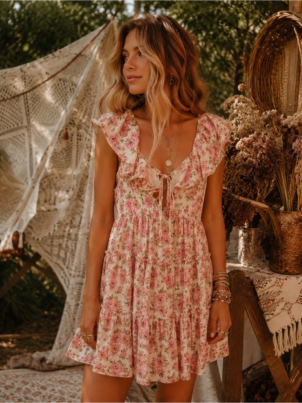 JUST ME | Sweet Floral Mini Dress